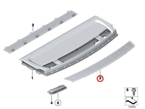 Trim Grill Upper Everestgrau