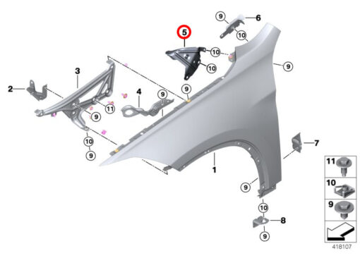 Bracket - Side Panel - Column A Right