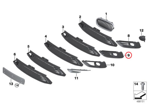 Front Open Fog Light Grille-Right